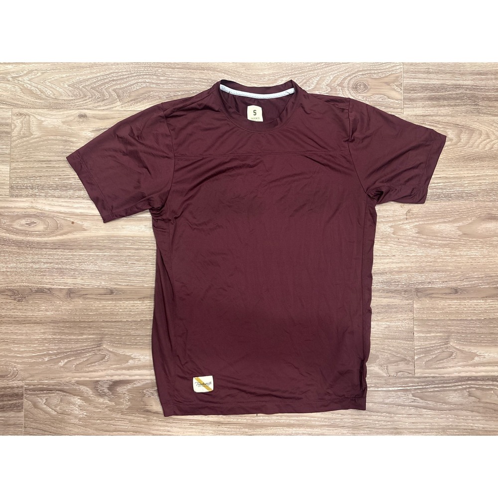 Tracksmith Twilight Tee Mens Small Maroon Burgundy Short Sleeve Running Shirt